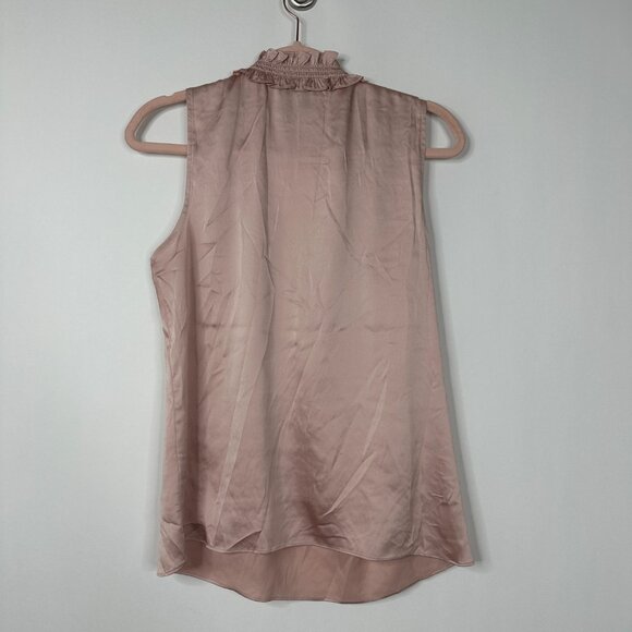 2/$30 White House Black Market Sleeveless Ruched Neck Shell Rose Smoke #A0102 - Picture 6 of 10
